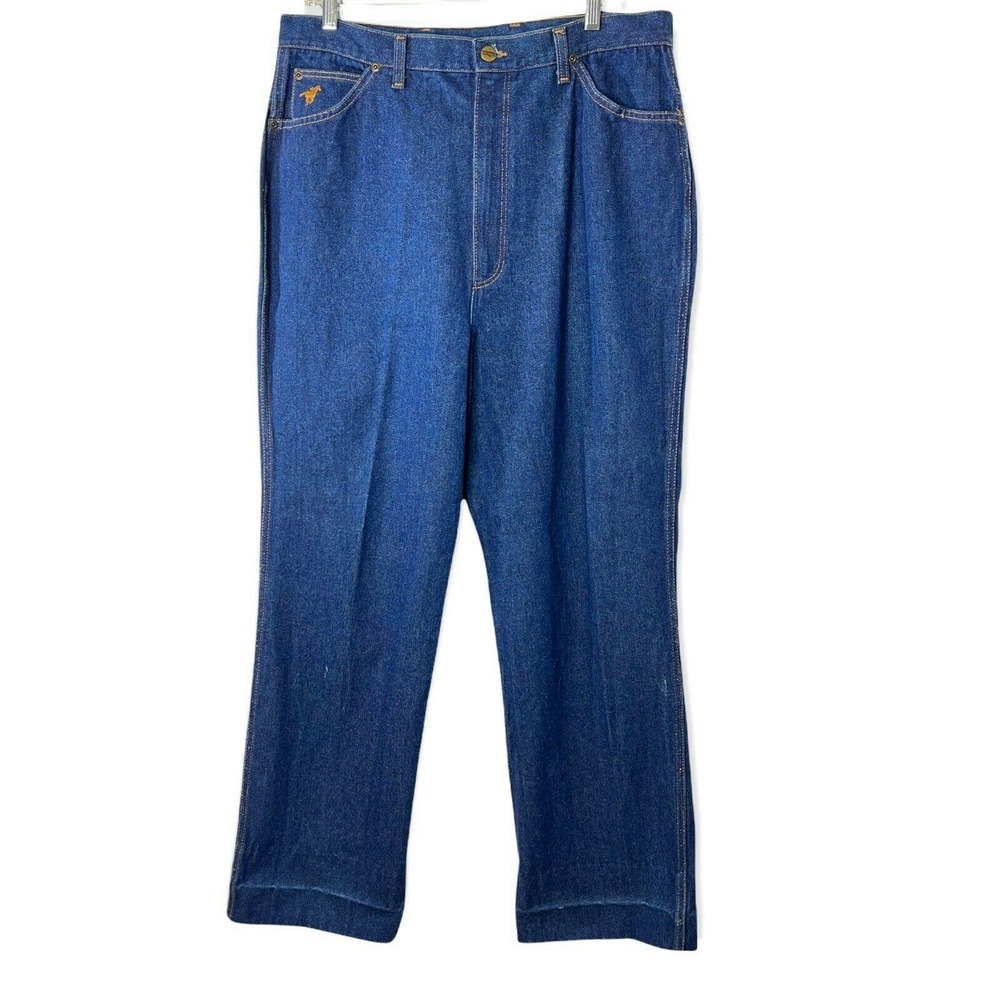Vintage Wrangler Womens High‎ Rise Straight Leg Mom Jeans 34x29.5 Western